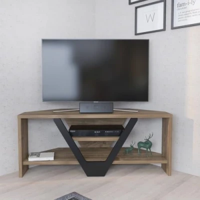 Afbeelding van Norah TV meubel 90cm Zwart en donker hout Menzzo