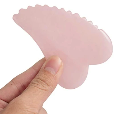 Afbeelding van Gua Sha Facial Tool kam Rand Guasha Schrapen Rozenkwarts Massage Board voor SPA Acupunctuur Therapie Unieke (Hart)
