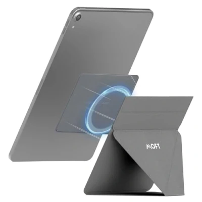 Afbeelding van MOFT Snap Tablet Standhouder, Opvouwbaar en Verstelbaar in Portret/Landschap, Ultra Slim Design iPad Stand voor Bureau, Compatibel met 9,7&quot; tot 12,9&quot; Tablets, Grijs