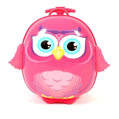 Afbeelding van Bayer Chic 2000 Bouncie kindertrolley met 3D uilenmotief kinderbagage, 20 liter, roze