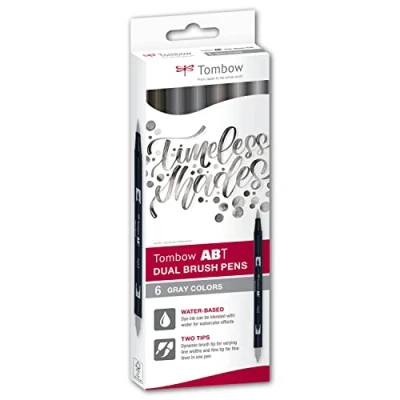 Afbeelding van TOMBOW Dual Brush Pen ABT, 6 colours set, grijze