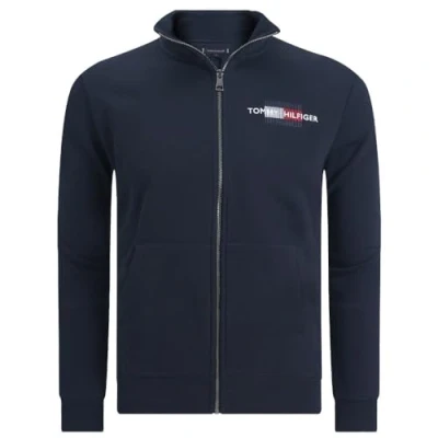 Afbeelding van Tommy HILFIGER Heren FLAG EMBRO ZT STAND CLR MW0MW35539, Zip Through Sweatshirt, Blauw, XXXL, Blauw (Woestijnhemel), 3XL grote maten