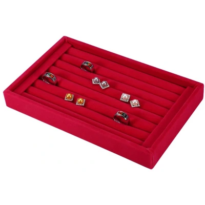 Afbeelding van Mode ring display box, sieraden tray organizer oorbellen houder case box showcase voor 7 slots kan 50 70 ringen (4#) bevatten