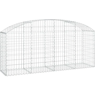 Afbeelding van vidaXL Schanskorf gewelfd 200x50x80/100 cm gegalvaniseerd ijzer