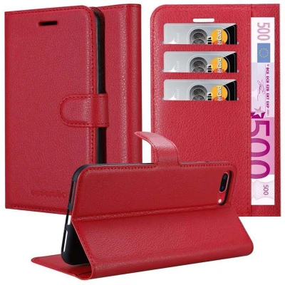 Afbeelding van Cadorabo Hoesje geschikt voor Apple iPhone 7 PLUS / 7S 8 in KARMIJN ROOD Beschermhoes Cover magnetische