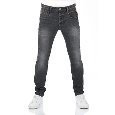Afbeelding van riverso RIVCaspar Herenjeans, slimfit, used look, katoen, denim, stretch, zwart, blauw, grijs, W29, W30, W31, W32, W33, W34, W36, W38 en W40, Black Denim (B132), 32W / 30L