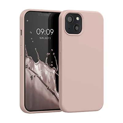 Afbeelding van kwmobile telefoonhoesje geschikt voor Apple iPhone 13 Hoesje met siliconen coating Smartphone case in oudroze