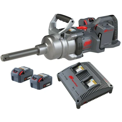 Afbeelding van Ingersoll Rand Snoerloze Slagmoersleutel W9691 K4E EU, &quot; en 20 V met Lang Aambeeld, Slagmoersleutelset 5.0 Ah Li Ion Batterijen een Dubbele Lader, Professionele Slagboormachine