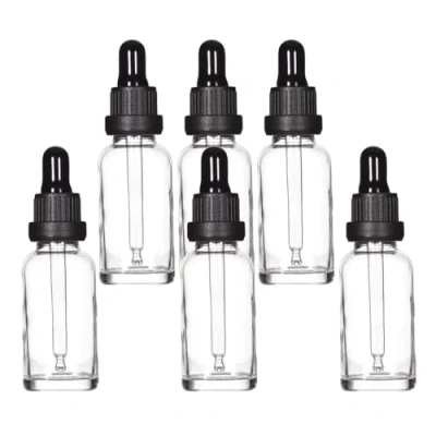 Afbeelding van Yizhao Transparant Glazen Druppelflesje 30ml, met Pipet Druppelaar, voor Essentiële olie, Aromatherapie, Cosmetica, Laboratorium, Apotheek, Reizen, Massage 6 Stuks