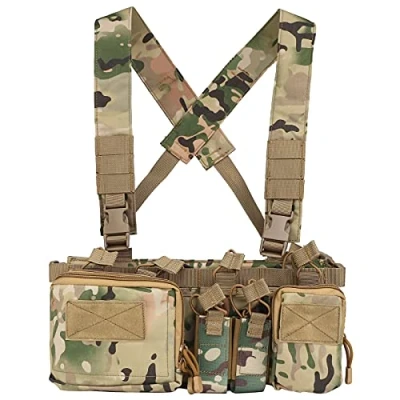 Afbeelding van Huenco Tactical Assault Chest Rig 500D Molle multicam vest, tactisch vest met meerdere zakken
