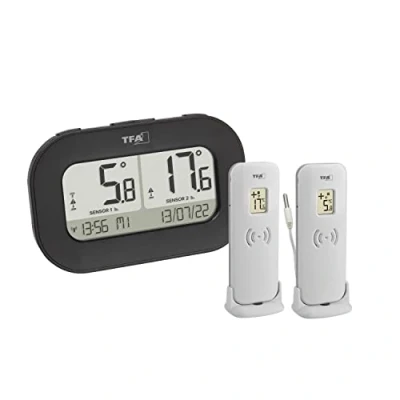 Afbeelding van TFA Dostmann DOUBLE CHECK Draadloze thermometer digitaal Zwart