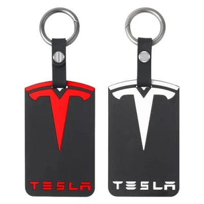 Afbeelding van Sporgo Sleutelkaartenhouder voor Tesla model 3, siliconen sleutelkaarthouder, bescherming, Y beschermhoes, sleutelhanger, autosleutel, kaarthouder, reserveaccessoires (2PC B), 1 x