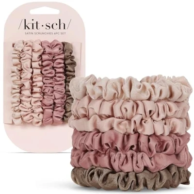 Afbeelding van Kitsch scrunchies voor dameshaar, ultrapetite haarscrunchies, grote haarbanden vrouwen, vakantiecadeau, haarband, meisjes, scrunchie, en paardenstaarthouders, 6 stuks