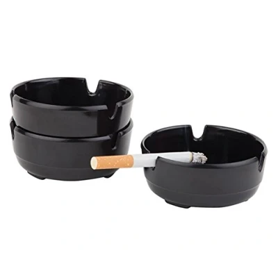 Afbeelding van 3 x asbak&quot;CASUAL&quot; van melamine in zwart, extra prijs/Ø 8 cm, hoogte: cm Sun