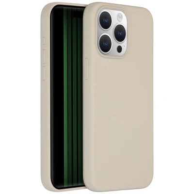 Afbeelding van Apple iPhone 15 Pro Max MagSafe Hoesje Siliconen en TPU (zacht) Accezz Softcase/Backcover Beige Telefoonhoesje