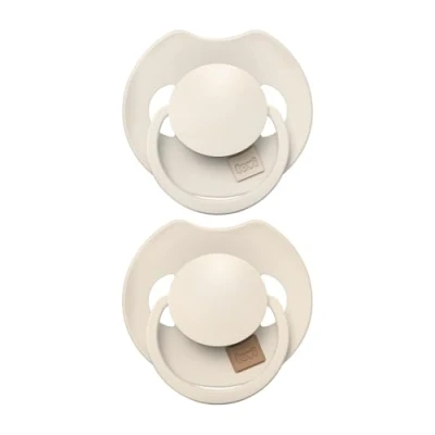 Afbeelding van 2 stuks LOVI Prime Kalmerende siliconen fopspeen met sterilisatiecapsule, beschermt de zuigreflex, anti allergisch, BPA vrij (kokosnoot/ivory, 18 m+)