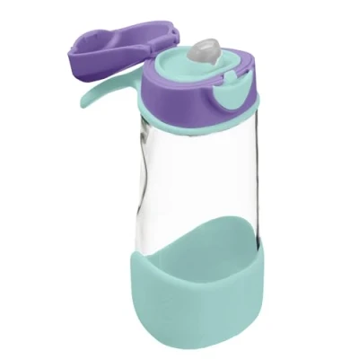 Afbeelding van b.box Sportdrinkfles met klapdeksel, duurzame kunststof waterfles voor kinderen, lekvrij, 450 ml, lila pop