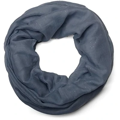 Afbeelding van styleBREAKER edele glinsterende lussen sjaal, effen kleuren, buissjaal, dames 01018090, Farbe:Grijs blauw