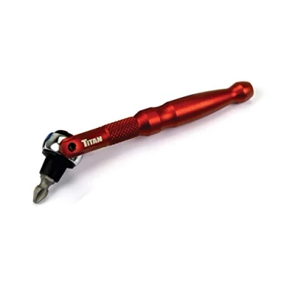 Afbeelding van Titan 11321 1/4 inch aandrijving 90 tand draaibare kop micro bit driver rood