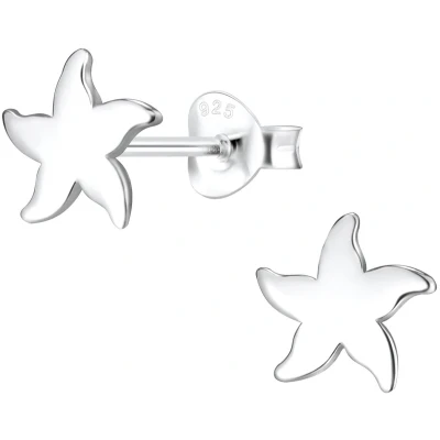 Afbeelding van JoyS Zilveren ster oorbellen zeester 8 mm egaal