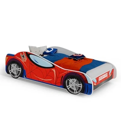 Afbeelding van Kinderbed Spider CAR 140x70/80 met matras en onderstel inbegrepen 160x80