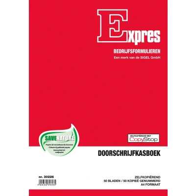 Afbeelding van Sigel Expres kasboek, ft A4, Nederlandstalig, dupli (50 x 2 vel) stuks