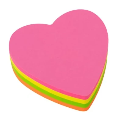 Afbeelding van APLI 16277 — Sticky notes hart 70 x mm pad van 200 vellen 4 verschillende fluorescerende kleuren
