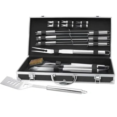 Afbeelding van Küchenprofi BBQ set ARIZONA 16 delig, barbecue accessoireset, zwarte aluminium koffer, ideale cadeauset