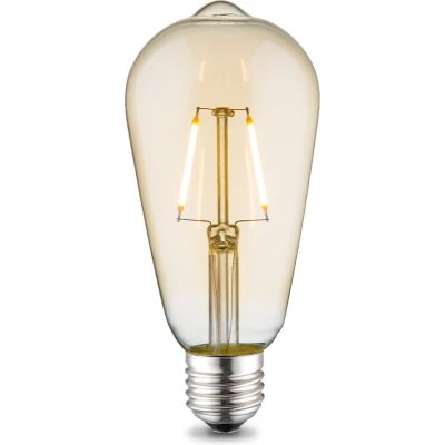 Afbeelding van Home Sweet Edison Vintage E27 LED filament lichtbron ST64 Deco lamp Amber 2W 160lm 2700K warm wit licht voor fitting