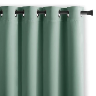 Afbeelding van AmeliaHome blackout gordijn 140x270 cm mint 1 st oogjesgordijn verduisteringsgordijn ondoorzichtig raamdecoratie decoratief