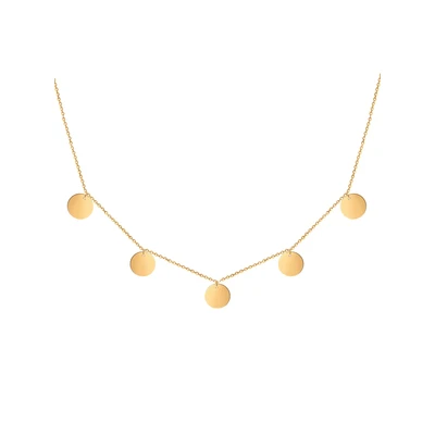 Afbeelding van ketting met plaat in 18K Goud voor dames Waterdicht 5 munten Boho sieraden roestvrij staal