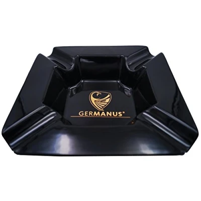Afbeelding van GERMANUS Grote sigarenasbak monument, zwart goud, 22 x 5 cm