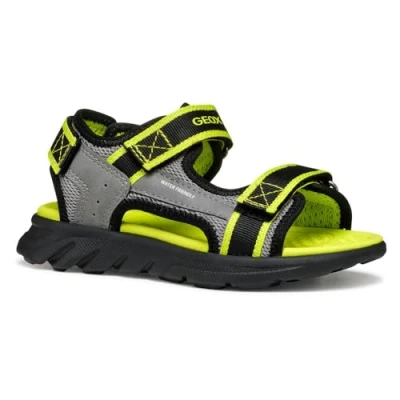 Afbeelding van Geox Airadyum Outdoorsandalen voor kinderen, Maat: 36, Grey/lime Imitatieleer/ textiel