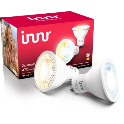 Afbeelding van Innr Slimme GU10 LED Spot Ambiance White Werkt met Philips Hue*, Amazon Echo (4e gen) Smart Lamp Warm tot Koel Wit Zigbee Dimbaar 470 lumen 2 Pack