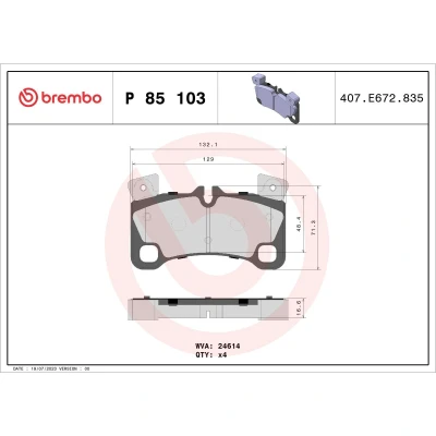 Afbeelding van Brembo Remblokset P 85 103