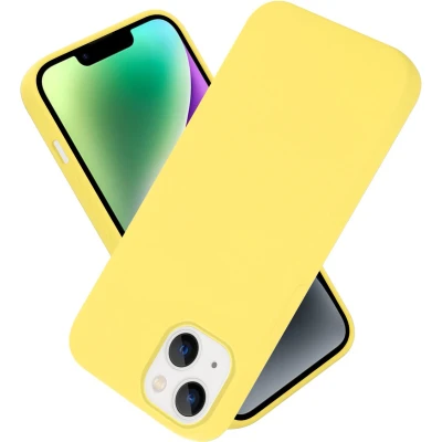 Afbeelding van Cadorabo Hoesje geschikt voor Apple iPhone 14 PLUS Case in LIQUID GEEL Beschermhoes TPU silicone Cover