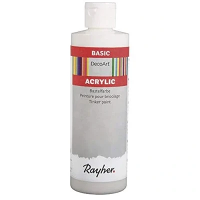 Afbeelding van Rayher Hobby 38052102 acryl knutselverf, wit, fles 236 ml, knutselverf voor volwassenen en kinderen, acrylverf op waterbasis