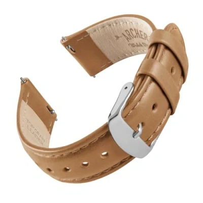 Afbeelding van Archer Watch Straps Top Grain Lederen Quick Release Horlogebanden (Camel/Bijpassend Stiksel, 18mm)