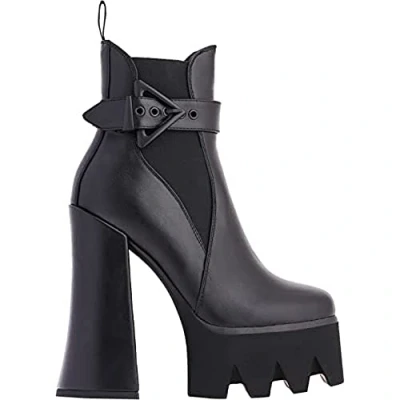 Afbeelding van LAMODA Dames Perceptions Mid Calf Boot, Black PU, 36 EU, EU