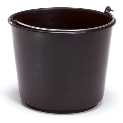 Afbeelding van emmer 20L Zwart Goedkoop Bouwemmer Bucket Mortel Stukadoor Emmers deksels