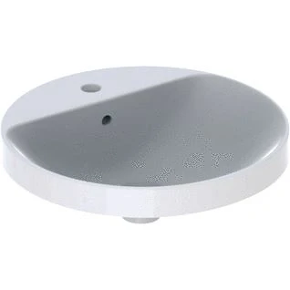 Afbeelding van Geberit VariForm inbouwwastafel rond wit (48 x 48 cm) 1 kraangat, met
