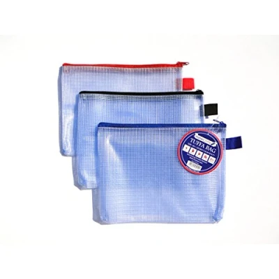 Afbeelding van A5 Tuff Bag Rits Portemonnee Clear Plastic Portefeuilles Pouch Bestand Etui Map Waterbestendig Versterkte Heavy Duty Mesh Zakken (Past 3 Pack)