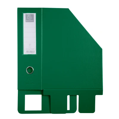 Afbeelding van Exacompta 90163E Staande verzamelaar (van stevig pvc met opgeplakte etikettenhouder en greepgat, rug 100 mm) 1 stuk, donkergroen