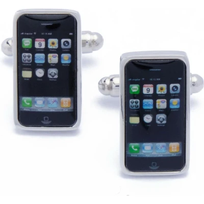 Afbeelding van Manchetknopen Smartphone Iphone Mobiele Telefoon Zwart