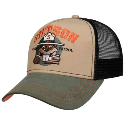 Afbeelding van Stetson Forest Patrol Trucker Pet Small Kinderen/Heren mesh cap baseballpet snapback met klep voor Zomer/Winter One Size zwart