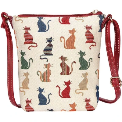 Afbeelding van Signare Elegant smal tasje Gobelin Cheeky Cat Katten kat