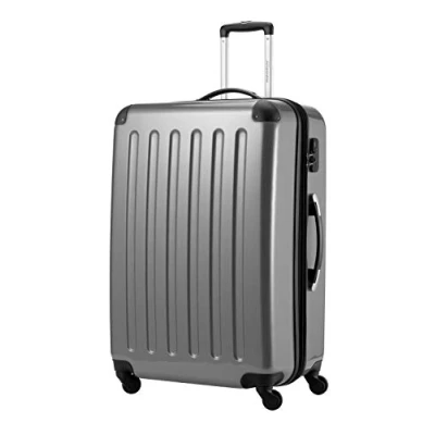 Afbeelding van HAUPTSTADTKOFFER Alex Middelgrote harde koffer, 4 wielen, trolley, rolkoffer, reiskoffer, volumevergroting, zilver, 75, koffer