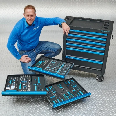 Afbeelding van Datona Gevulde Gereedschapswagen Basic Plus 6 Lades 3 Gevuld (78 x 47 90 cm) Zwart