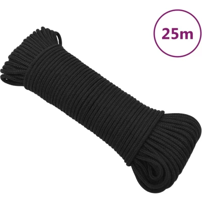 Afbeelding van vidaXL Boottouw 5 mm 25 m polypropeen zwart
