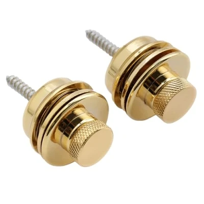 Afbeelding van Musiclily Metaal Flathead Gitaar Straplocks Strap Locks voor Elektrische Akoestische Bas, Goud (2 Stuks)